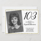 103rd Custom Photo White and Gold  招待状 (正面)