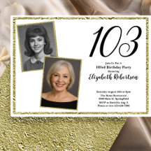 103rd Custom Photo White and Gold 