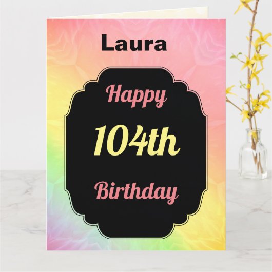 104かわいらしパーソナライズされた誕生日 カード (黄色い花)