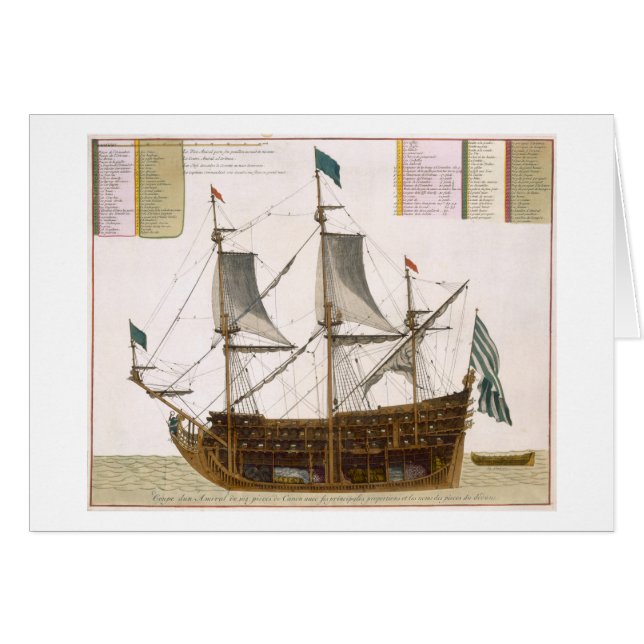 104カリフォルニアのフランスのな一流の船を通したセクション (正面横)