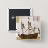 104カリフォルニアのフランスのな一流の船を通したセクション 缶バッジ (正面&裏面)