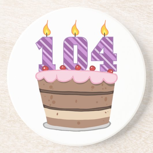 104歳のお誕生日ケーキ コースター (正面)