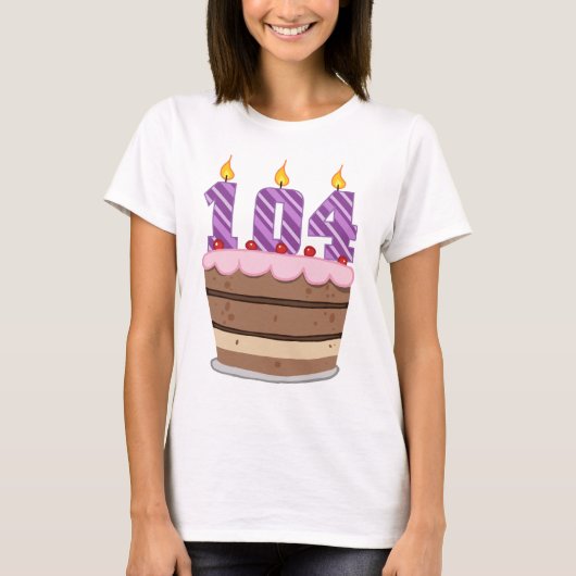 104歳のお誕生日ケーキ Tシャツ (正面)