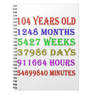 104番目の誕生日のマイルストーン ノートブック