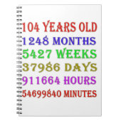 104番目の誕生日マイルストーン ノートブック (正面)