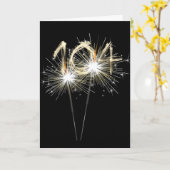 104誕生日スパークラーズオンブラックカード カード (黄色い花)