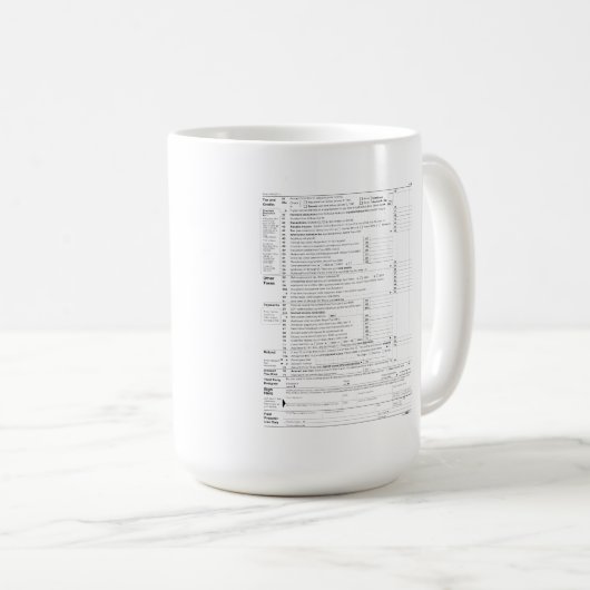 1040年の所得税の型枠 コーヒーマグカップ (正面右)