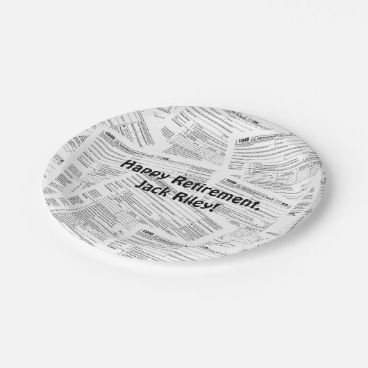 1040所得税型枠退職 ペーパープレート (アングル)