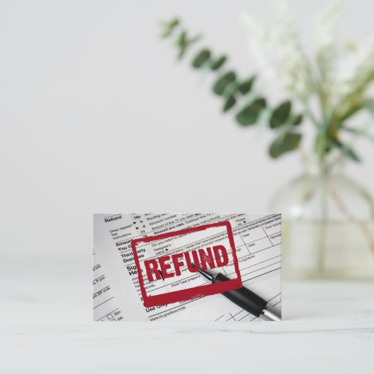 1040税型枠の払戻切手 名刺 (スタンド正面)