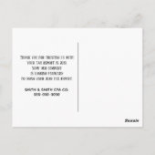 1040 2020年の税金型枠 ポストカード (裏面)