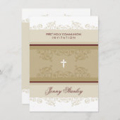 104 Gina :: COMMUNION招待状:: curls 5P 招待状 (正面/裏面)