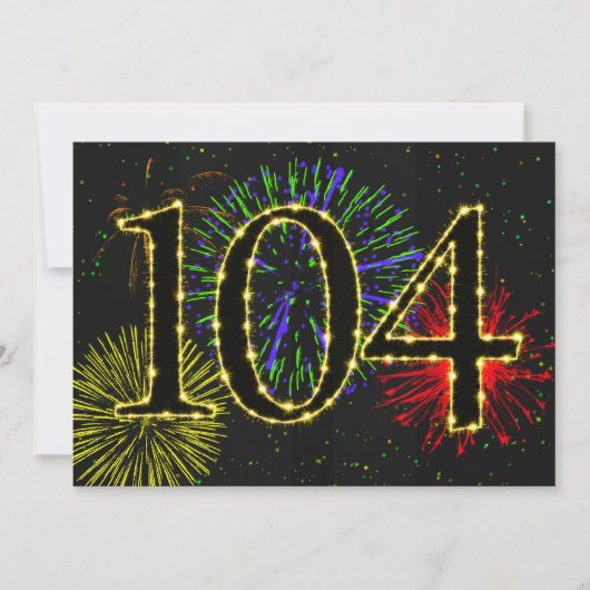 104thの誕生日パーティーの招待 招待状 (正面)