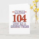 104th誕生日のデザイン カード (黄色い花)
