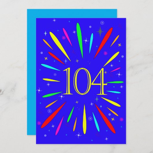 104th誕生日パーティーの招待状の爆発 招待状 (正面/裏面)