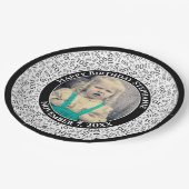 105あなたの写真の乱数パターン黒/白 ペーパープレート (アングル)