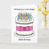 105お誕生日ケーキと灯り付きキャンドル カード (黄色い花)