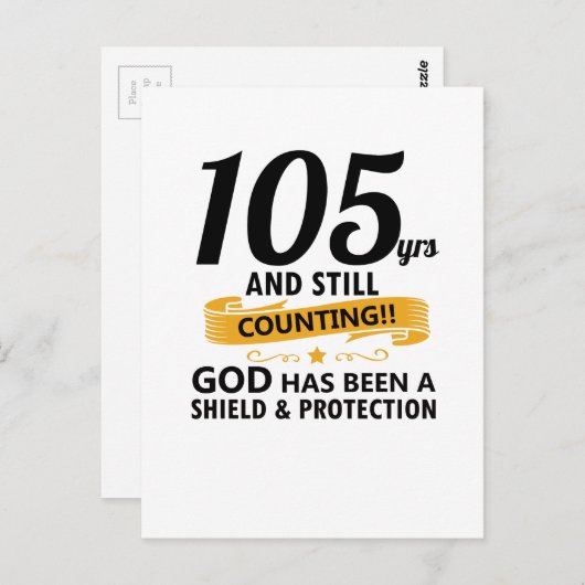 105年と誕生日を数える ポストカード (正面/裏面)