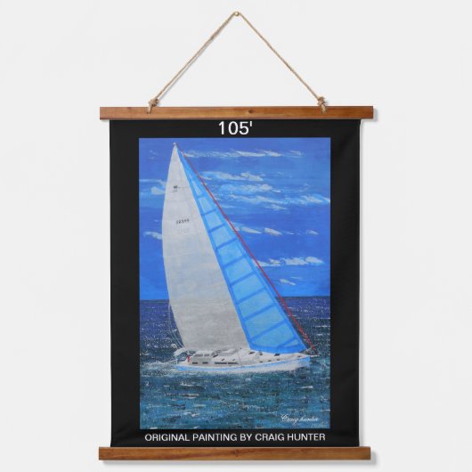 105'木製トップウォールタペストリー 吊り下げ型タペストリー (正面)