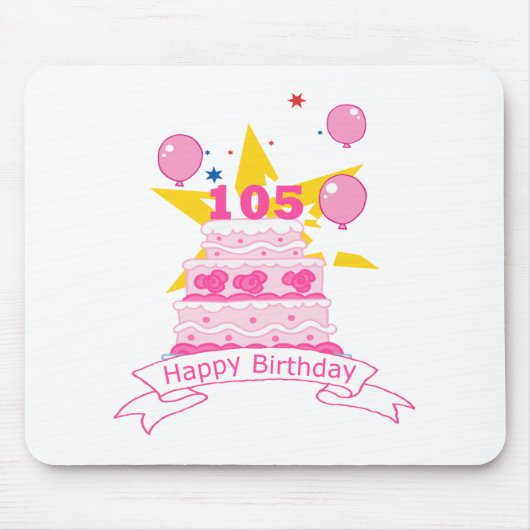 105歳お誕生日ケーキ マウスパッド (正面)