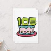 105歳のお誕生日ケーキ カード (正面/裏面インサイチュ)