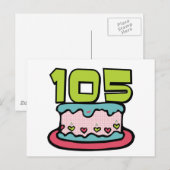 105歳の誕生日ケーキ ポストカード (正面/裏面)