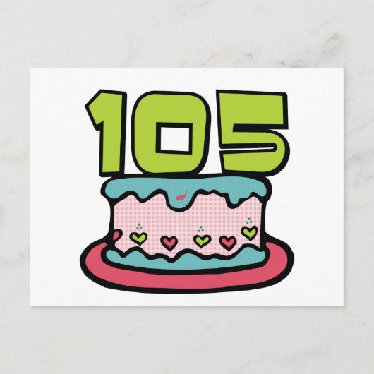105歳の誕生日ケーキ ポストカード (正面)