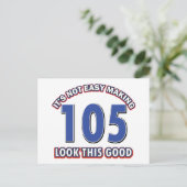 105歳の誕生日デザイン ポストカード (スタンド正面)