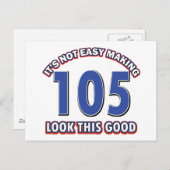 105歳の誕生日デザイン ポストカード (正面/裏面)