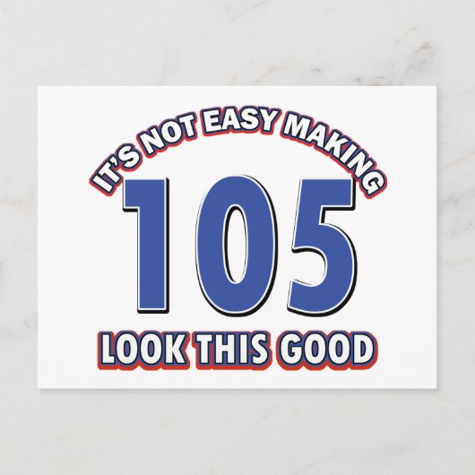 105歳の誕生日デザイン ポストカード (正面)