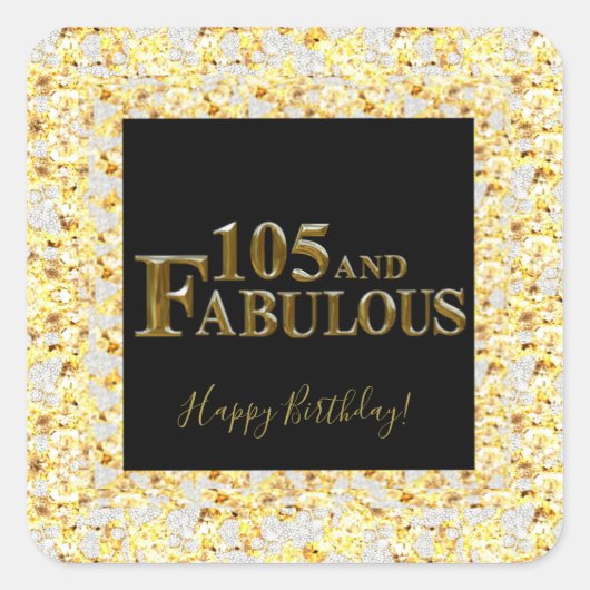 105歳の誕生日 スクエアシール (正面)