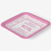 105番目のパーティー乱数パターンピンク/白 ペーパープレート (傾斜あり)