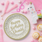 105番目のパーティー乱数パターン金ゴールド/白 ペーパープレート