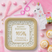 105番目のパーティー乱数パターン金ゴールド/白 ペーパープレート (パーティー)