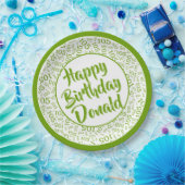 105番目のパーティー乱数パターン（緑/白） ペーパープレート (パーティー)