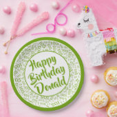 105番目のパーティー乱数パターン（緑/白） ペーパープレート (パーティー)