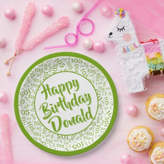 105番目のパーティー乱数パターン（緑/白） ペーパープレート (パーティー)