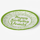 105番目のパーティー乱数パターン（緑/白） ペーパープレート (アングル)