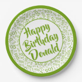 105番目のパーティー乱数パターン（緑/白） ペーパープレート (正面)