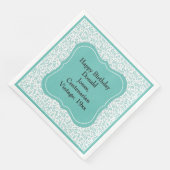 105誕生日ティール（緑がかった色）/ホワイトブラケット番号パターン (コーナー)