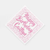 105誕生日乱数模様ホタテピンク スタンダードランチョンナプキン (角)