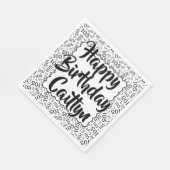 105誕生日番号パターンホタテ黒/白 スタンダードランチョンナプキン (角)