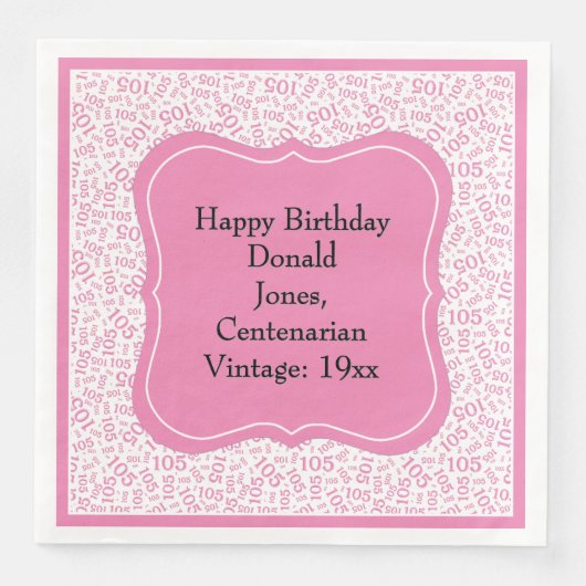 105誕生日Pnk/ホワイトブラケット番号パターン (正面)