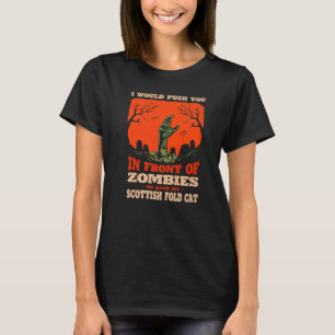 10548100053^私のスコットランドにゾンビであなたを押し救込む Tシャツ