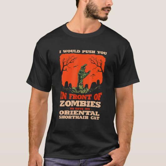 10548100073^ゾンビでオリエンタに救押し込む Tシャツ (正面)
