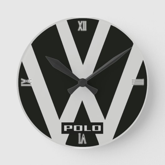 105 VW Polo Logo Accessories Watches ラウンド壁時計 (正面)