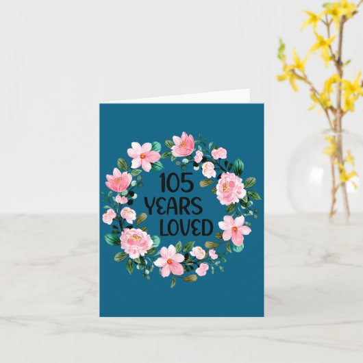 105 Years Loved Women Men 105 Years Old Cool 105th カード (黄色い花)