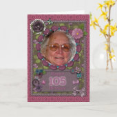 105th誕生日のフォトカード カード (黄色い花)