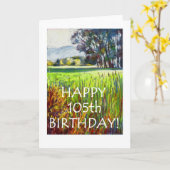 105th誕生日カード – メドウズの夕べ カード (黄色い花)