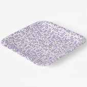 105th誕生日パーティパープル/ホワイトランダムパターン ペーパープレート (傾斜あり)