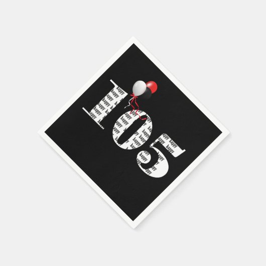 105th誕生日パーティーの風船 スタンダードカクテルナプキン (角)